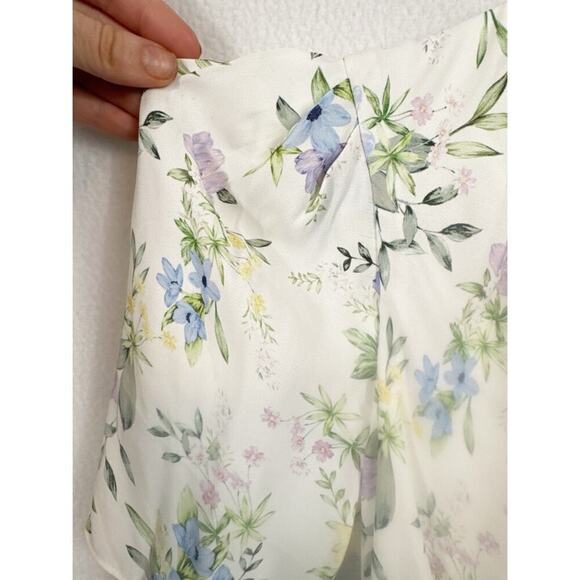 NWT The Kooples Floral Shirred Puff-Sleeve Mini Dress XS - Picture 8 of 10